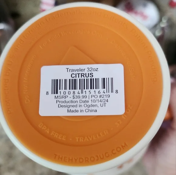 Limited Edition HydroJug "Citrus" 32oz Traveler - Picture 5 of 5